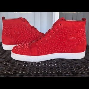 Red Christian Louboutin Spike Sneakers